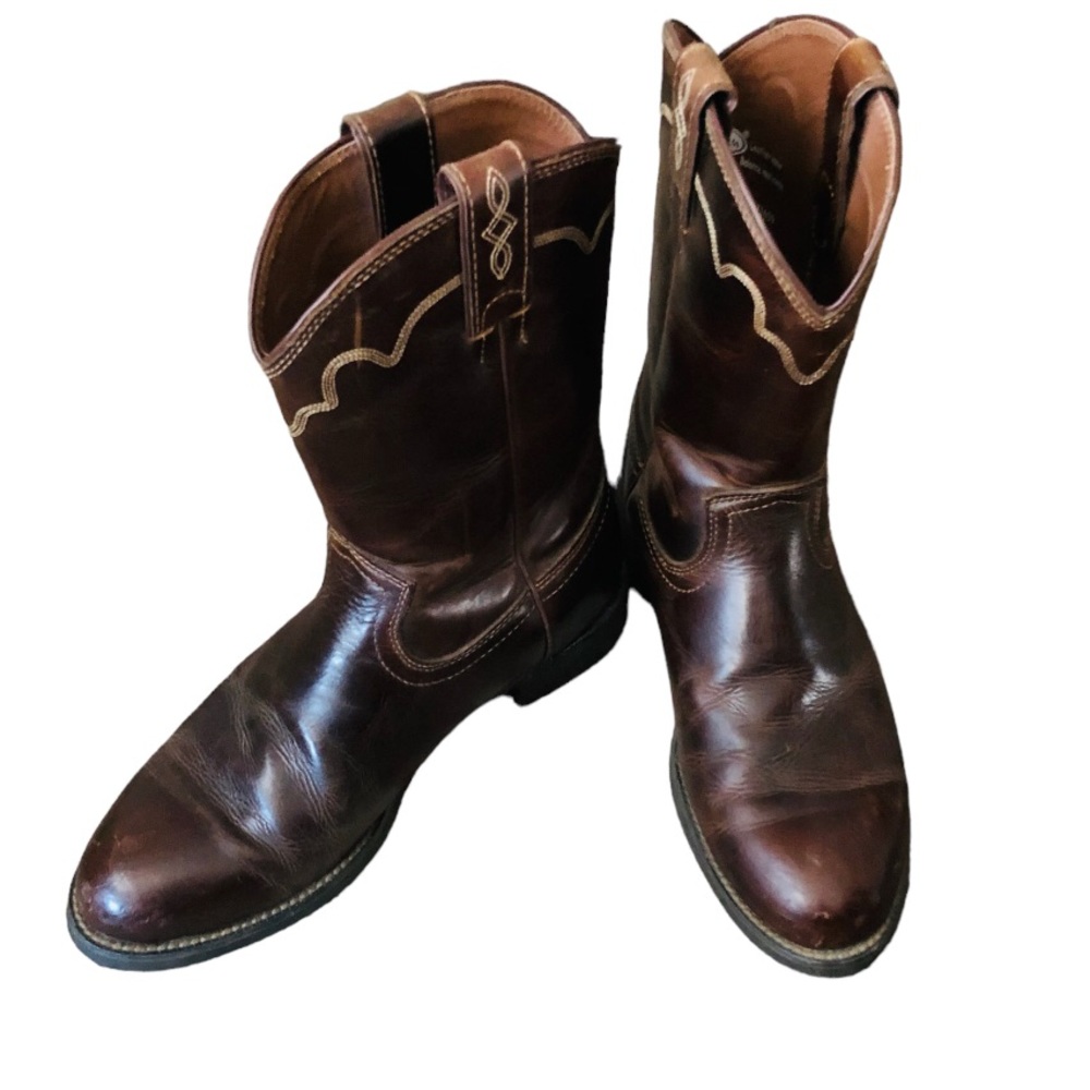 Men’s size 9.5D Justin Stampede Roper Western Boots Round Toe
